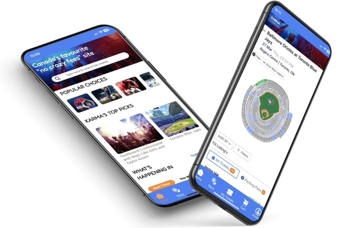 Karma Tickets PWA — Dual-UX: ticketing on web, plus promo's, push notifications, user login, and native app feel in app